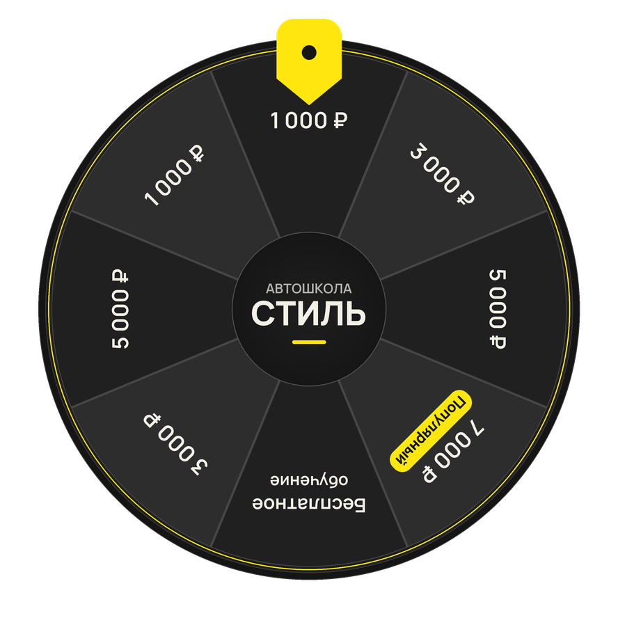 Статичный рисунок колеса удачи автошколы Стиль